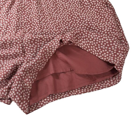 Abercrombie & Fitch Romper Floral Boho Split Back Maroon Sz S Festival Bloomcore - Picture 10 of 16